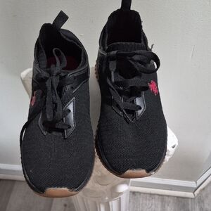 U.S. Polo Assn. Black Sneakers with Pink Accent